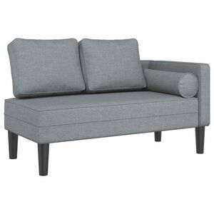 vidaXL Chaise Longue con Cuscini Grigio Chiaro in Tessuto