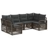 vidaXL Set Divano da Giardino 6 pz 6-Numero di posti Grigio polyrattan