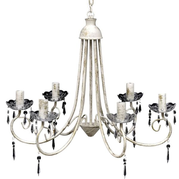 vidaXL Lampada da Soffitto Pendente Elegante Nera 6 Portalampade