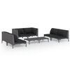 vidaXL Set Divani da Giardino 7 pz con Cuscini Polyrattan Grigio Scuro