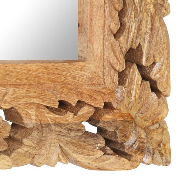 vidaXL Specchio Intagliato a Mano 80x50 cm in Legno Massello di Mango