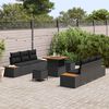 vidaXL Set Divano da Giardino 9 pcs Nero polyrattan