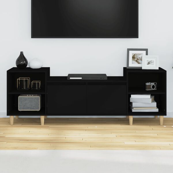vidaXL Mobile Porta TV Nero 160x35x55 cm in Legno Multistrato