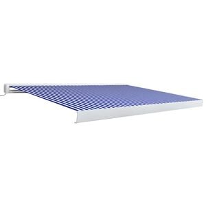 vidaXL Tenda a Cassonetto Motorizzata 400x300 cm Blu e Bianco