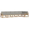 vidaXL Set di divani da esterno 4 pz Bianco e Grigio Chiaro Poliestere
