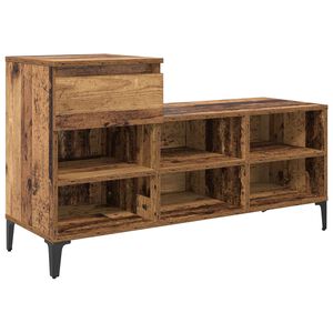vidaXL Mobile per scarpe con cassetto Legno vecchio 102 x 36 x 60 cm