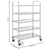 vidaXL Carrello da Cucina a 5 Livelli 107x55x147 cm in Acciaio Inox