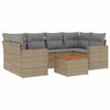 vidaXL Set Divani da Giardino 7 pz con Cuscini Beige in Polyrattan