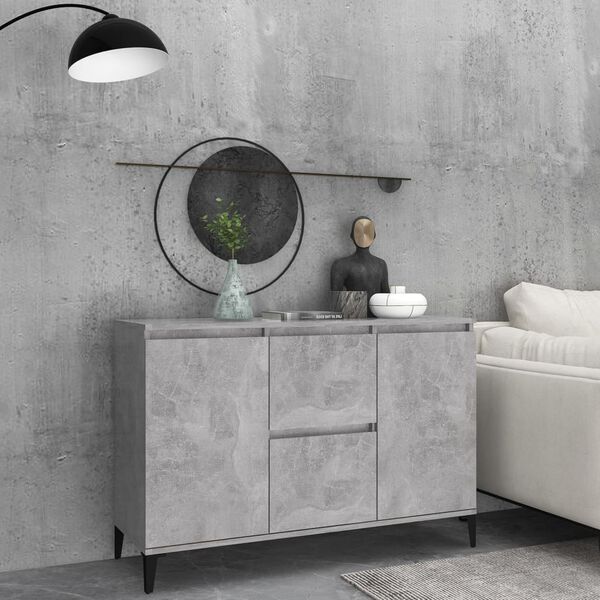 vidaXL Credenza Grigio Cemento 102x35x70 cm in Legno Multistrato