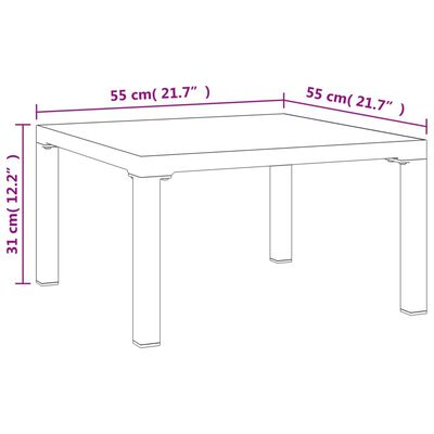 vidaXL Tavolino da Giardino Grigio 55x55x31 cm DPC e Acciaio