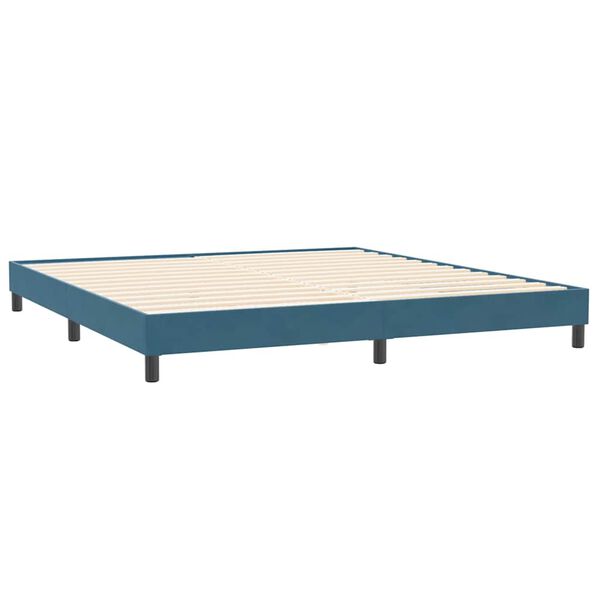 vidaXL Letto a Molle senza Materasso Blu Scuro 200x220 cm in Velluto