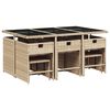 vidaXL Set Pranzo da Giardino 11 pz con Cuscini Beige Misto Polyrattan