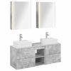 vidaXL Set di mobili per il bagno 5 pcs Grigio Cemento