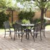 vidaXL Set da Pranzo per Giardino 7 pcs Nero 90 x 90 x 75 cm