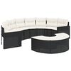 vidaXL Set Divani da Giardino Semicircolare 2 pz in Polyrattan Nero