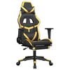 vidaXL Sedia da Gaming Massaggiante Poggiapiedi Nero e Oro Similpelle