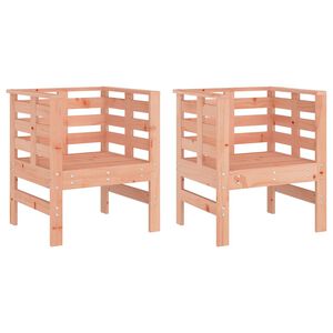 vidaXL Sedie da Giardino 2pz 61,5x53x71 cm Legno Massello di Douglas