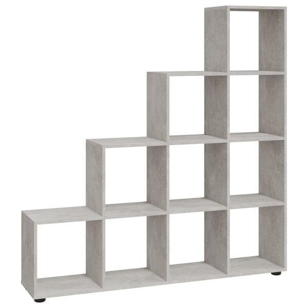 vidaXL Libreria a Scala Grigio Cemento 142 cm in Legno Multistrato