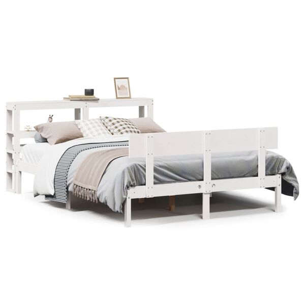 vidaXL Letto senza Materasso Bianco 120x200 cm Legno Massello di Pino