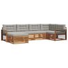 vidaXL Set di divani da esterno 6 pcs Grigio Naturale e Chiaro