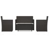vidaXL Set Salotto da Esterno 4 pz con Cuscini in Polyrattan Nero