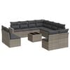 vidaXL Set Divani da Giardino 12 pz con Cuscini Grigio in Polyrattan