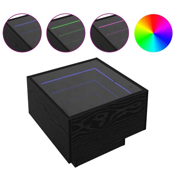 vidaXL Tavolino da salotto Rovere nero 40 x 40 x 30 cm