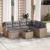 vidaXL Set Divano da Giardino 8 pz con Cuscini Beige in Polyrattan