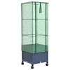 vidaXL Vaso da Giardino con Copertura per Serra e Ruote Blu Grigio PP