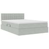 vidaXL Letto con Contenitore Grigio chiaro 140 x 190 cm Velluto