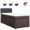 vidaXL Giroletto a Molle con Materasso Marrone Scuro 90x190cm Tessuto