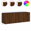 vidaXL Mobili TV a Parete con Luci LED 2pz Rovere Marrone 60x35x41 cm
