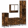 vidaXL Set Mobili da Bagno 4 pz Rovere Fumo in Legno Multistrato
