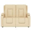 vidaXL Divano Massaggiante 2 Posti con Portabicchieri Crema in Tessuto