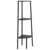 vidaXL Scaffale Angolare a 3 Livelli Nero 45,5x31,5x120 cm