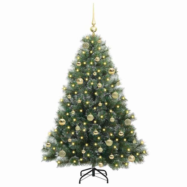 vidaXL Albero di Natale artificiale con 150 LED Verde 150 cm PE e PVC