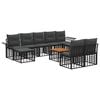 vidaXL Set di divani da esterno 10 pcs Nero e Grigio scuro Poliestere