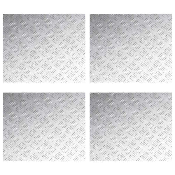 vidaXL Gradini per Scale 4 pcs Argento 60 x 50 cm Alluminio