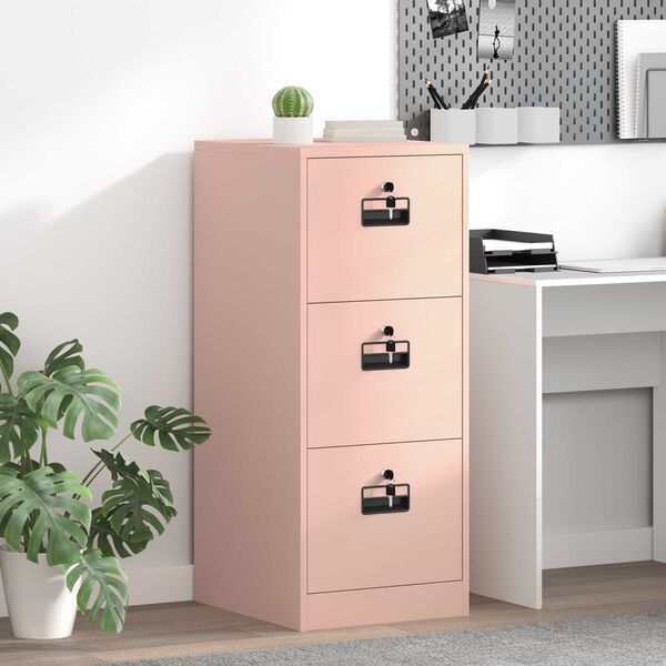 vidaXL Armadio per File con cassetto Rosa 44 x 50 x 106.5 cm