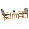 vidaXL Set da Bistrot 3 pz Nero in Polyrattan e Legno di Acacia