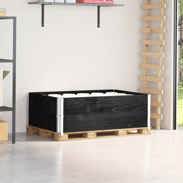 vidaXL Paretali per Pallet 2 pz Neri 120x80cm Legno Massello di Pino