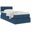 vidaXL Letto con contenitore e materasso con materasso Blu 90 x 190 cm