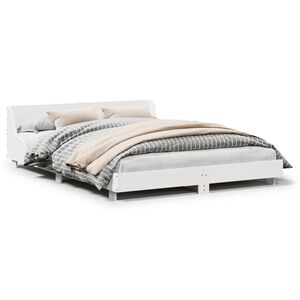 vidaXL Letto senza Materasso Bianco 160x200 cm Legno Massello di Pino