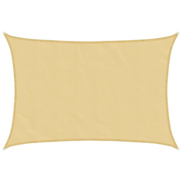 vidaXL Vela Parasole Sabbia 4x3 m 100% Poliestere Oxford