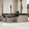 vidaXL Set Divano da Giardino 9pz con Cuscini Grigio Chiaro Polyrattan