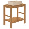 vidaXL Armadietto da Bagno in Legno di Teak con Lavabo in Marmo Crema
