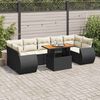 vidaXL Set Divani da Giardino con Cuscini 8 pz Nero in Polyrattan