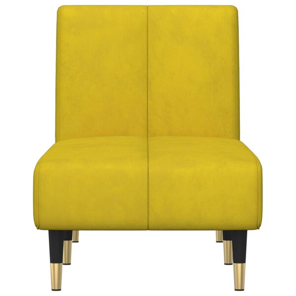 vidaXL Chaise Longue in Velluto Giallo
