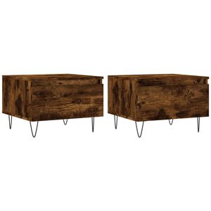 vidaXL Tavolini Salotto 2pz Rovere Fumo 50x46x35 cm Legno Multistrato