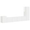 vidaXL Set mobile TV 3 pz Bianco Lucido Legno ingegnerizzato